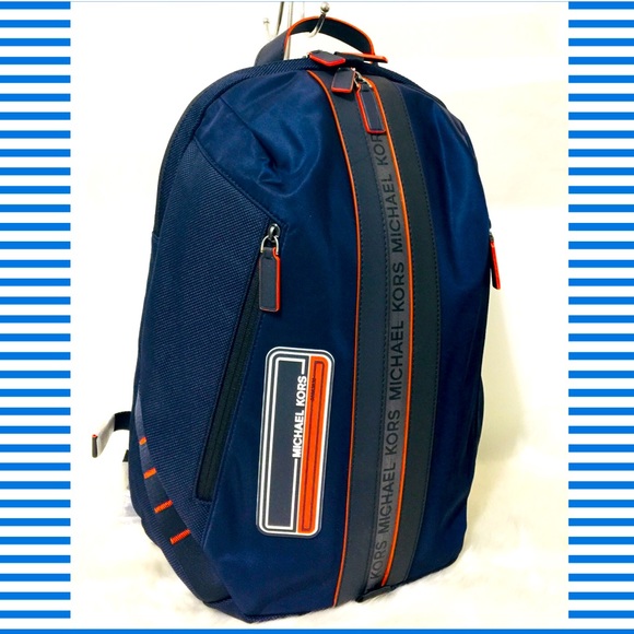 NWT Michael Kors Kent Sports Navy Blue Backpack - Picture 10 of 15